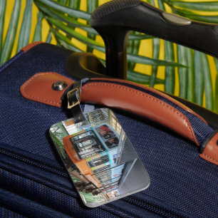 Orange Blue Wuppertal Floating Train Luggage Tag