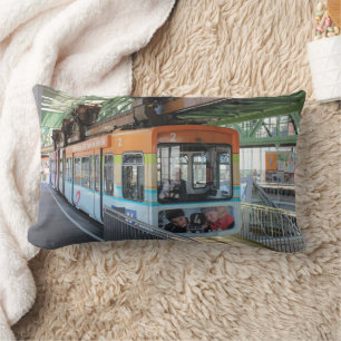 Orange Blue Wuppertal Floating Train Lumbar Cushion