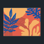 Orange Blue Yellow Abstract Botanical Shapes  Postcard<br><div class="desc">Orange Blue Yellow Abstract Botanical Shapes Postcard</div>