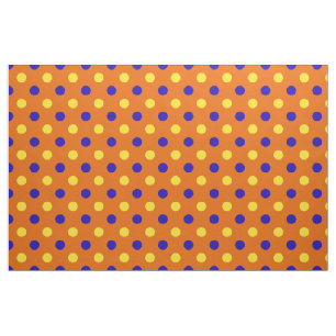 Orange Blue Yellow Polka Dots Design Fabric