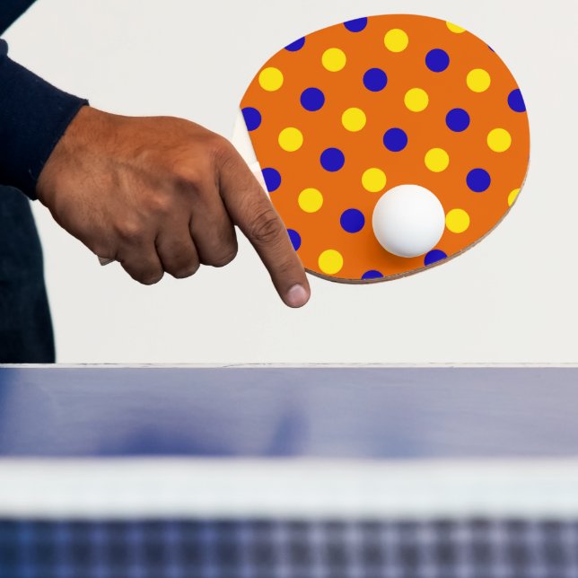 Orange Blue Yellow Polka Dots Design  Ping Pong Paddle (Insitu)