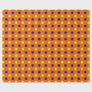Orange Blue Yellow Polka Dots Design  Wrapping Paper
