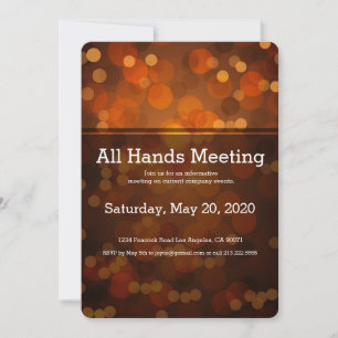 Orange Blurry Lights All Hands Meeting Invitation