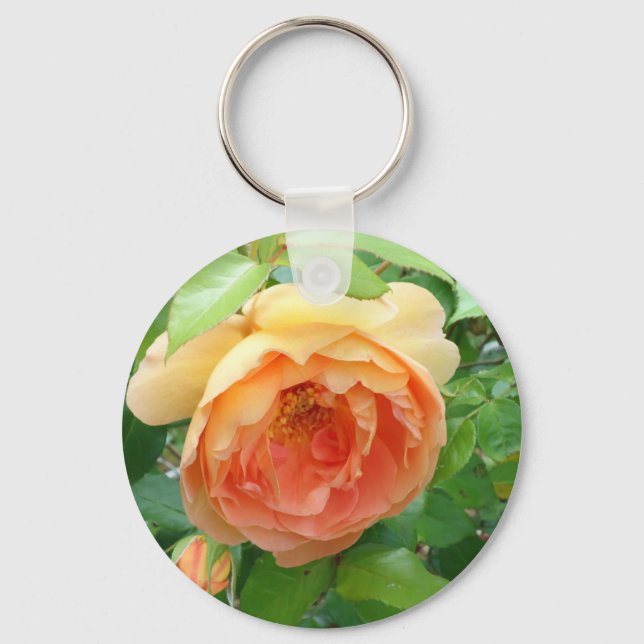 Orange Blush Rose Key Ring (Front)