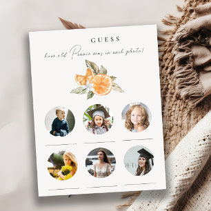Orange Boho How Old Was Bride Bridal Shower Game