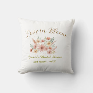 Orange boho love in Bloom bridal shower name retro Cushion