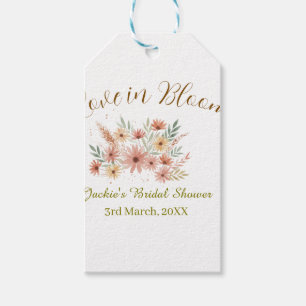 Orange boho love in Bloom bridal shower name retro Gift Tags