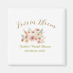 Orange boho love in Bloom bridal shower name retro Magnet