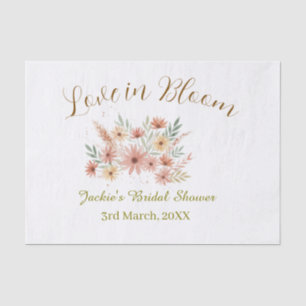 Orange boho love in Bloom bridal shower name retro Tissue Paper