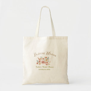 Orange boho love in Bloom bridal shower name retro Tote Bag