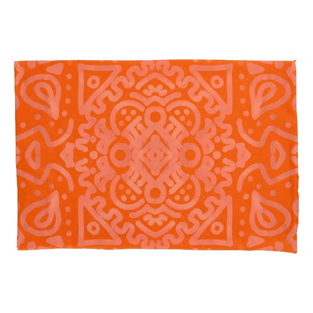 Orange Boho Pattern Pillowcase (Front)