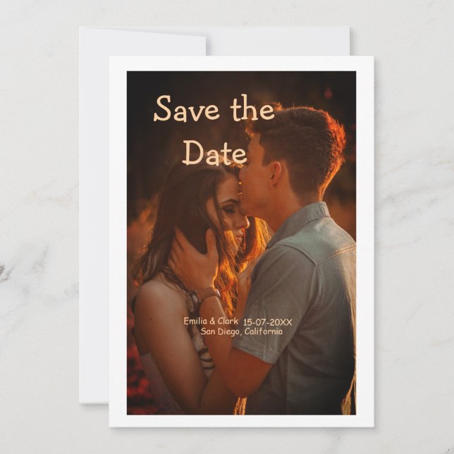 orange boho save the date QR add website name phot Invitation (Front)