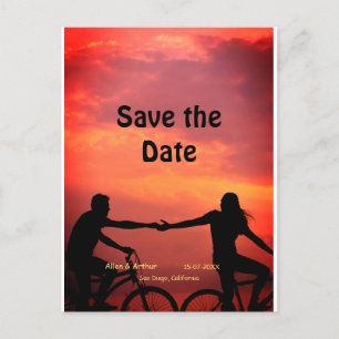 orange boho save the date QR add website name phot Postcard