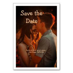 orange boho save the date QR add website name phot Table Number
