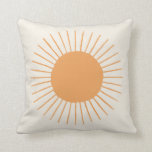 orange boho sun dorm decor pillow<br><div class="desc">Boho sun in burnt orange on cream with a neutral coloured reverse side.</div>