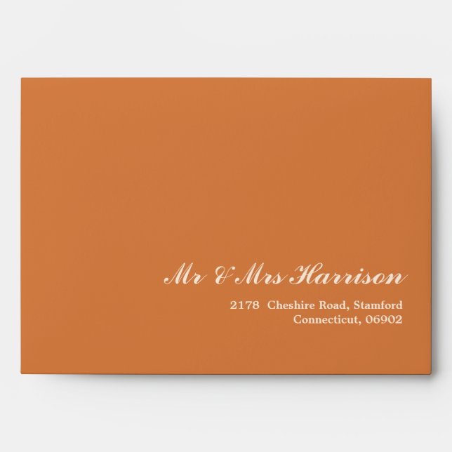 Orange Boho Wedding Envelope (Front)