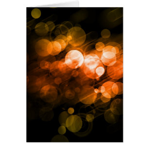 Orange Bokeh Pattern Blank Greeting Card