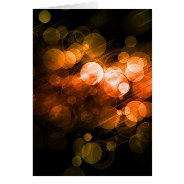 Orange Bokeh Pattern Blank Greeting Card (Front)