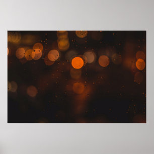 Orange bokeh photography poster