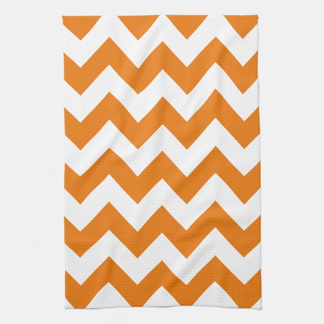 Orange Bold Chevron Tea Towel (Vertical)