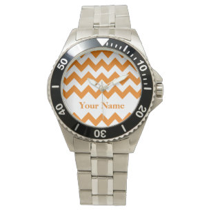 Orange Bold Chevron with monogram Watch