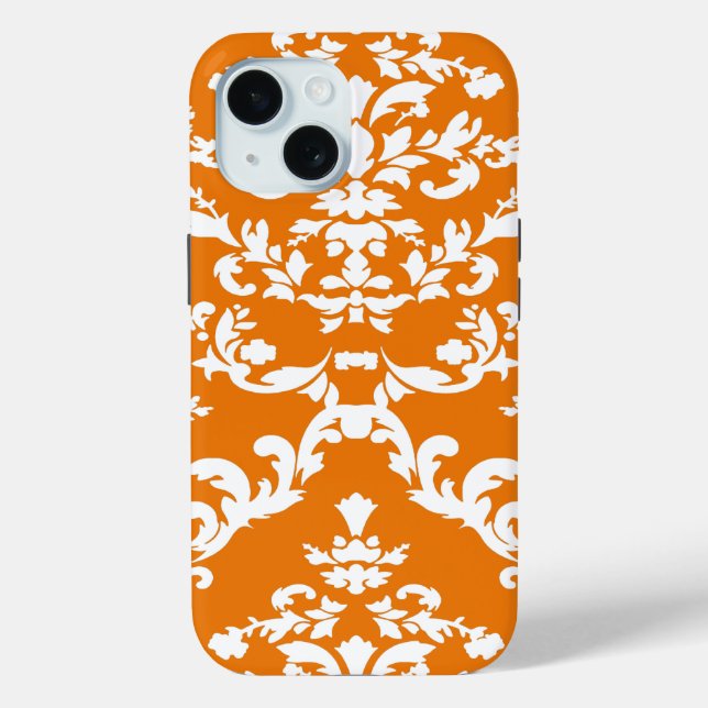 Orange Bold Damask @ Emporiomoffa Case-Mate iPhone Case (Back)
