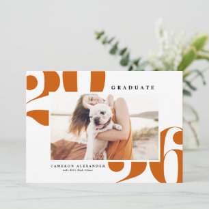 Orange Bold Typography 2025 Photo Graduation Announcement