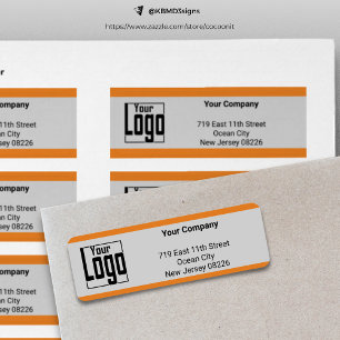 Orange Border Logo Company Grey Return Address