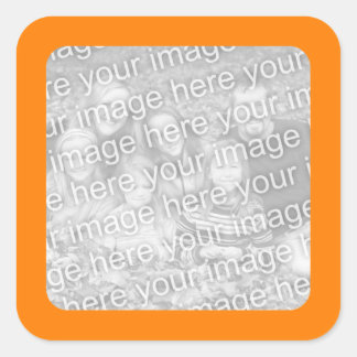 Orange Border Photo Square Sticker