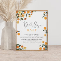 Orange & Botanical Don's Say Baby Game Poster