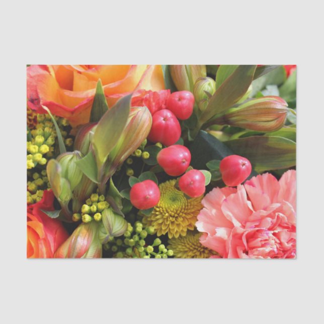 Orange Bouquet Tissue Paper (Front)