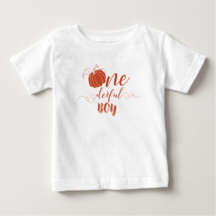 ORANGE BOW & ARCH FALL PUMPKIN FLOWERS BIRTHDAY BABY T-Shirt