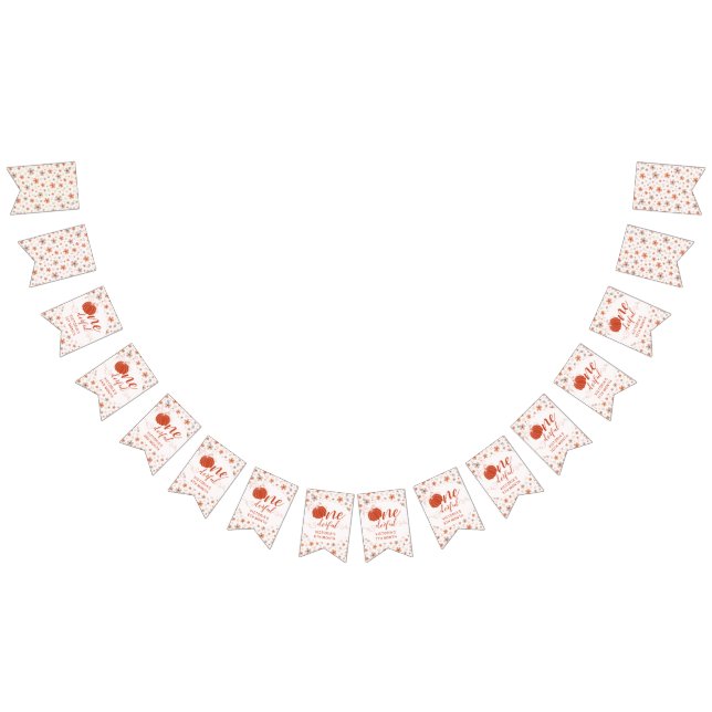 ORANGE BOW & ARCH FALL PUMPKIN FLOWERS BIRTHDAY BUNTING  (All)