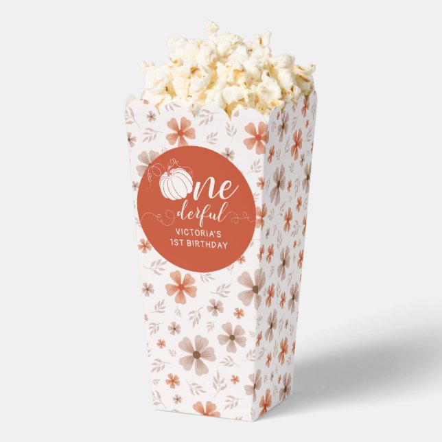 ORANGE BOW & ARCH FALL PUMPKIN FLOWERS BIRTHDAY FAVOUR BOX (Popped)