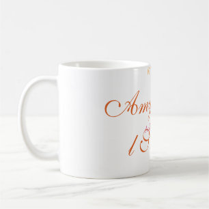 Orange bow bridal shower bold retro hand drawn nam coffee mug