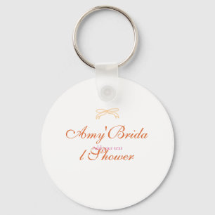 Orange bow bridal shower bold retro hand drawn nam key ring