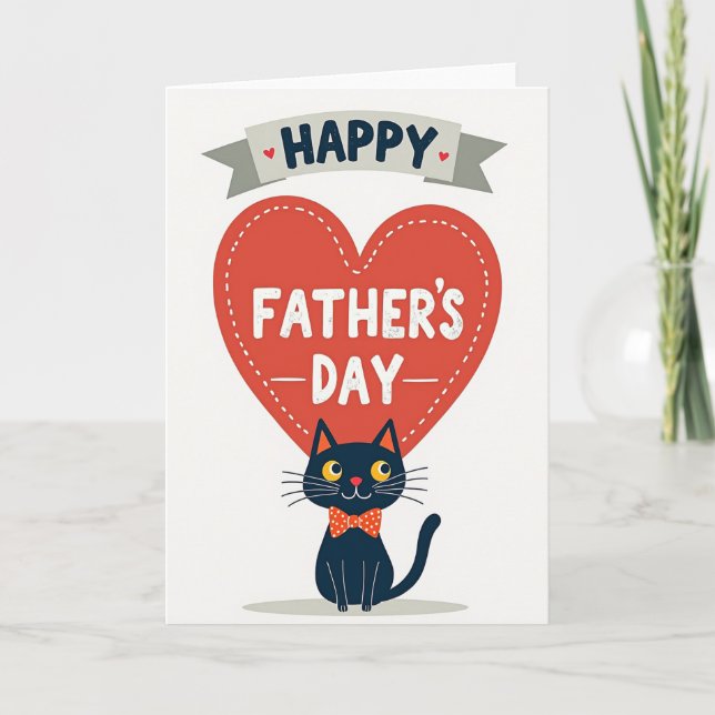 Orange Bow Fathers Day Card (Front)