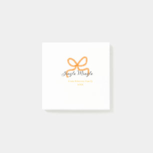 Orange bow jingle Mingle retro boho family namdate Post-it Notes