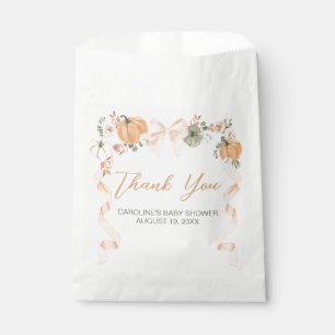 Orange Bow Pumpkin Baby Shower Favour Bags