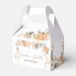 Orange Bow Pumpkin Baby Shower Favour Box