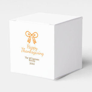 Orange bow retro happy thanksgiving add family n favour box