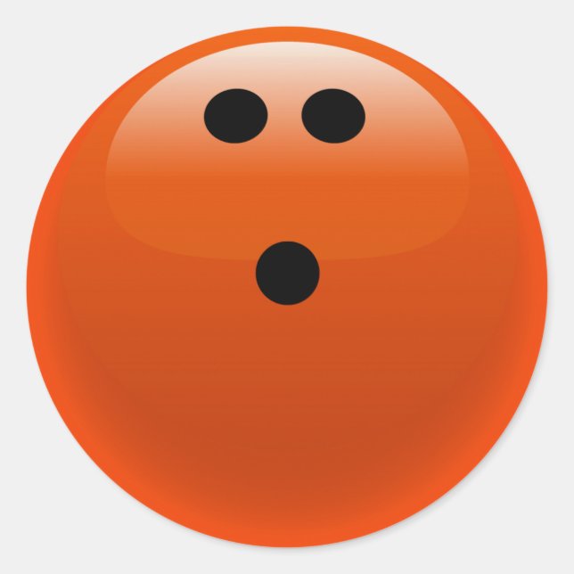 Orange Bowling Ball Classic Round Sticker (Front)