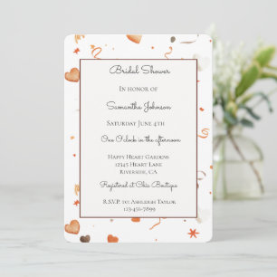 Orange Bows Hearts Chocolate Bridal Shower   Invitation