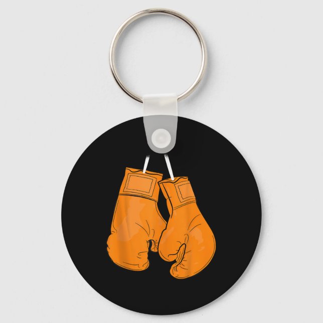 Orange Boxing Gloves Multiple Sclerosis Awareness  Key Ring (Front)