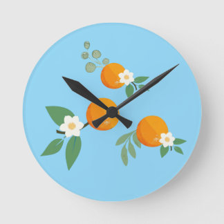 Orange branches round clock