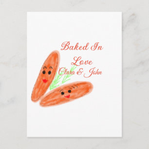 Orange bread couple emoji baked in love add name d postcard