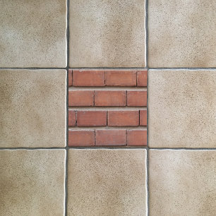 Orange Brick And Grey Mortar Background Tile