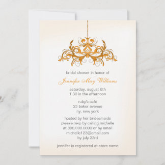 Orange Bridal Shower Invitations