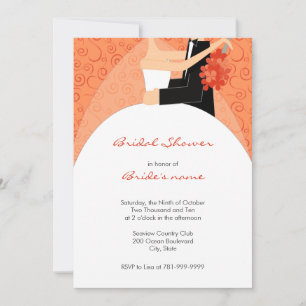 Orange Bridal Shower Invitations