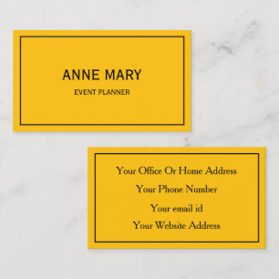 Orange Bright Fall Autumn Colorful Event Planner  Business Card